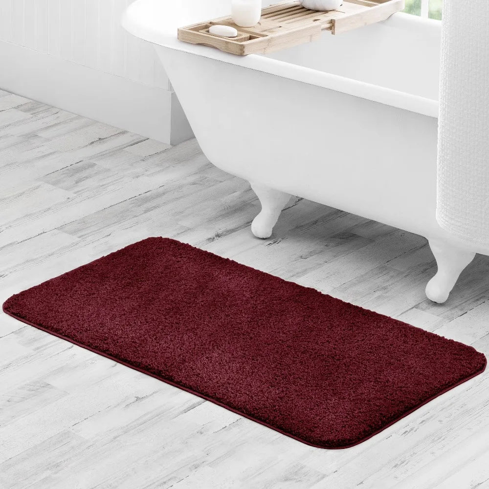 Mainstays Basic Polyester Bath Rug, Red, 20" x 32"