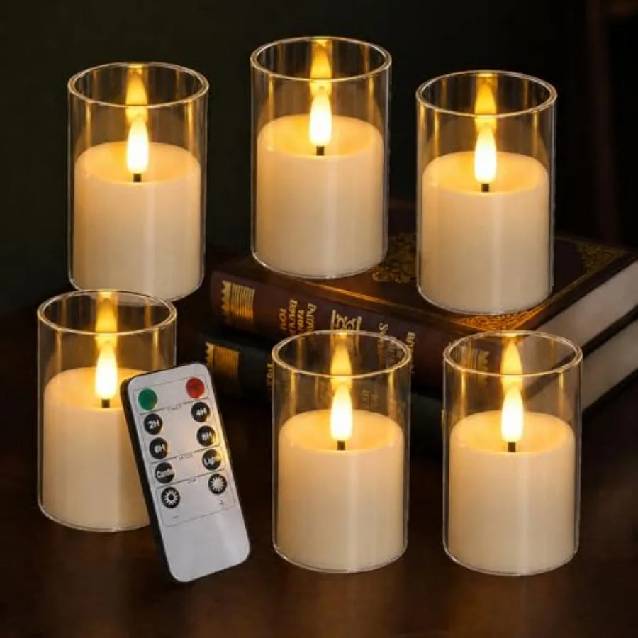 Flickering Flameless Candles, 6 Pack LED Tea Lights Candles