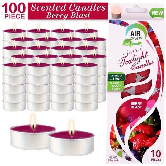 100 Count Tea Lights Burgundy Berry Blast 2.5 Hours