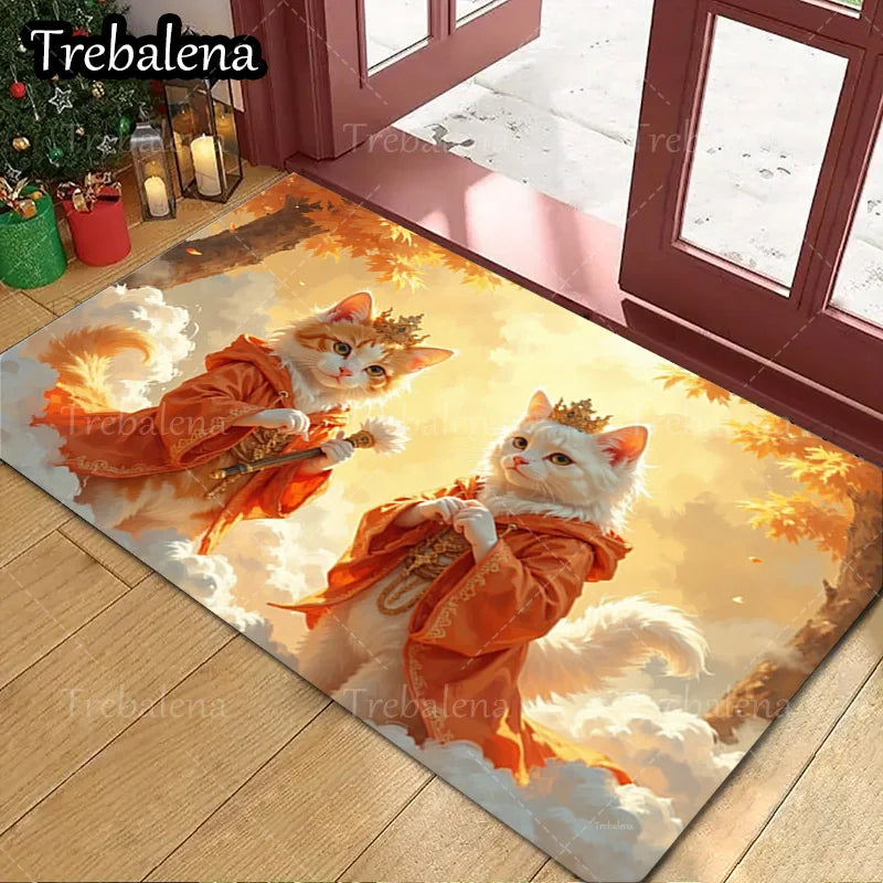 1pc Welcome Door Mat Adorable Angel Cats Doormat