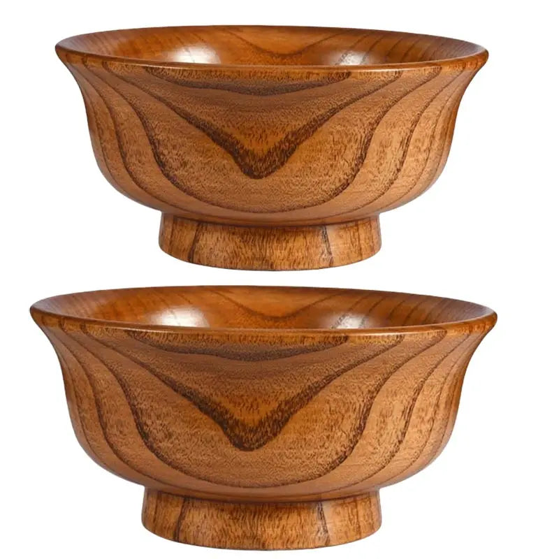 Natural Wood Bowl Sauce Salads Salad Ramen Bowl