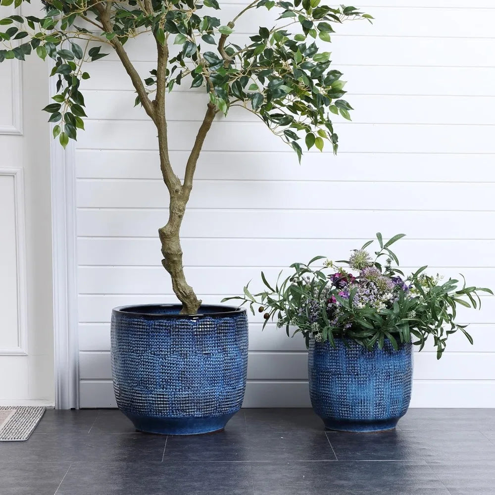 Ceramic Planters, Large Outdoor Indoor Pots, Drainage Hole