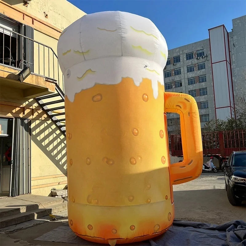 Inflatable Simulation Beer Mug Ornament, Weatherproof Bar Decor