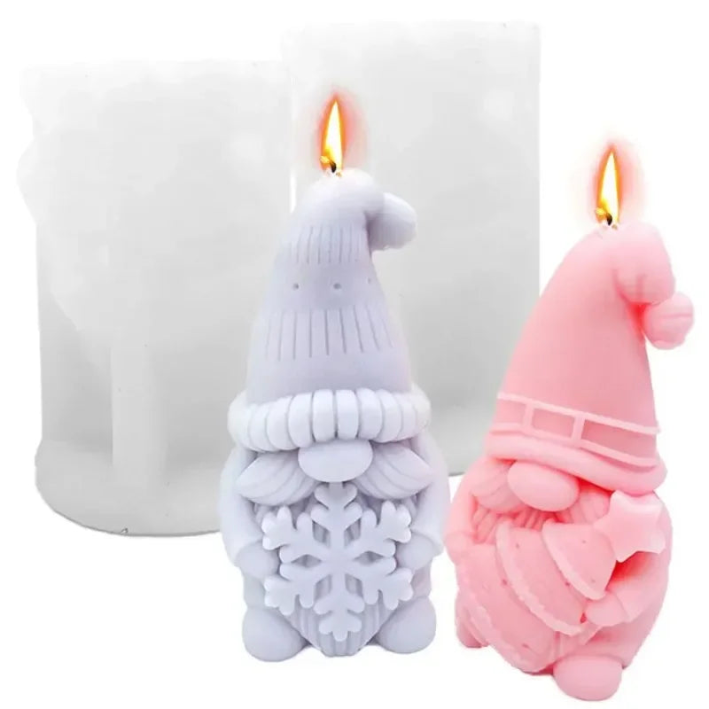 Dwarf Christmas Tree Candle Silicone Mold 3D Santa