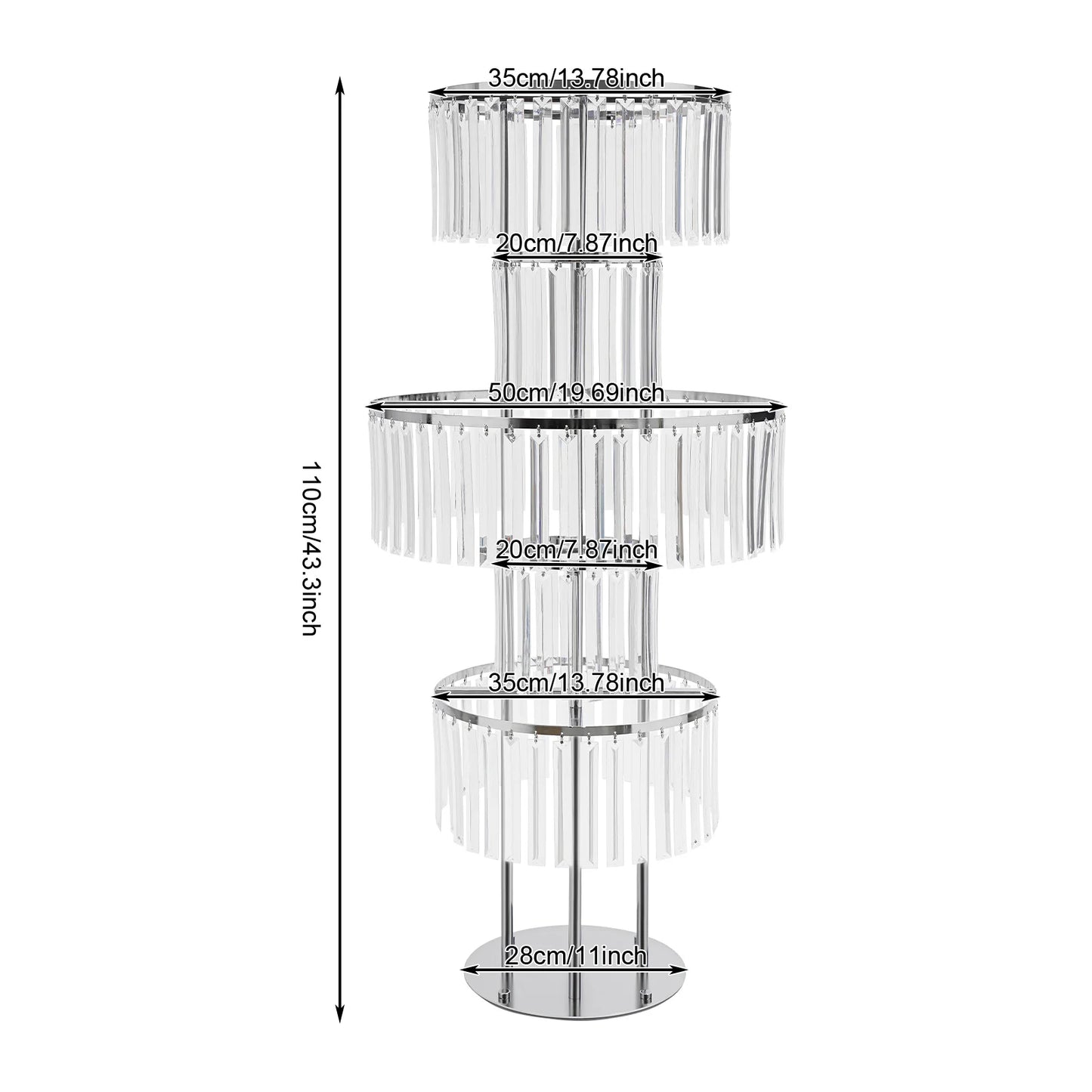 5 Tiers Gold/Silver Wedding Centerpieces Flower Stand Vase