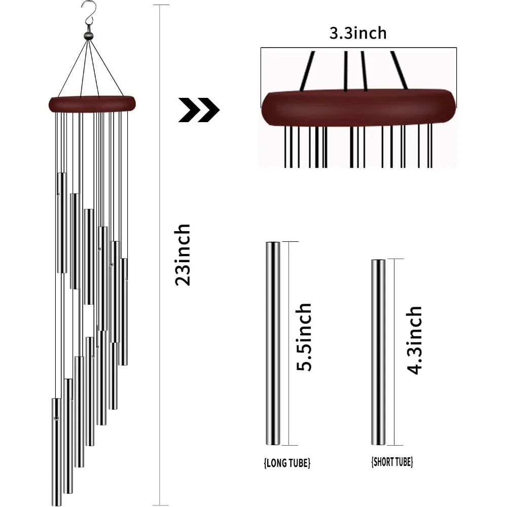 Memorial Wind Chimes for Outside Remembrance Wind Chimes Outdoor with 12 Long chimes