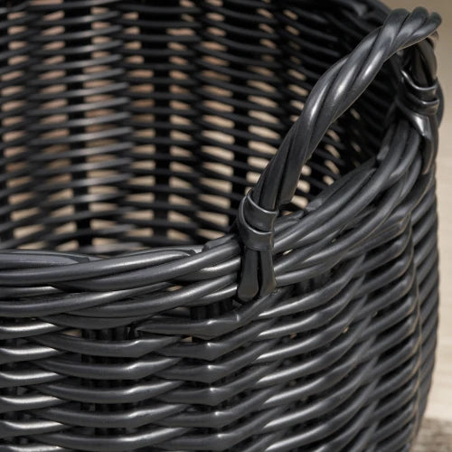 Round Resin Woven Wicker Basket 13" x 13" x 10.2"