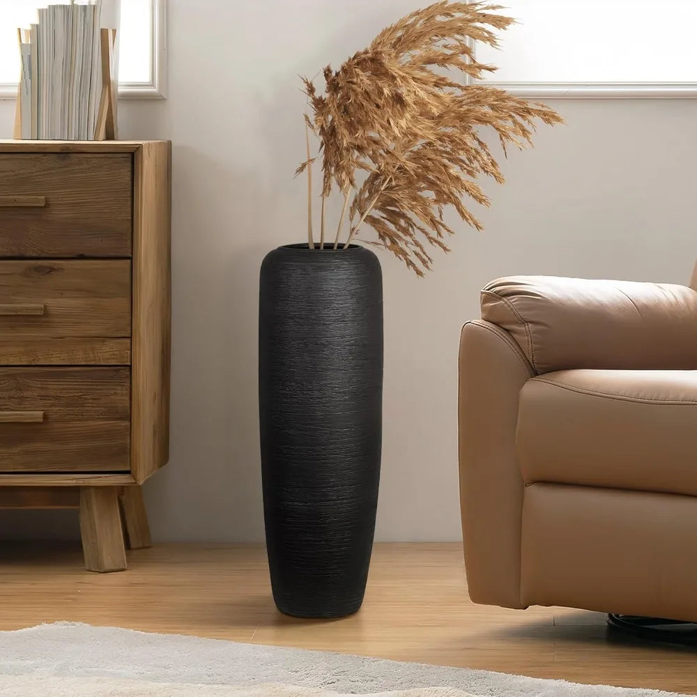 Vintage Tall Ceramic Farmhouse Vase, 23.6 Inch