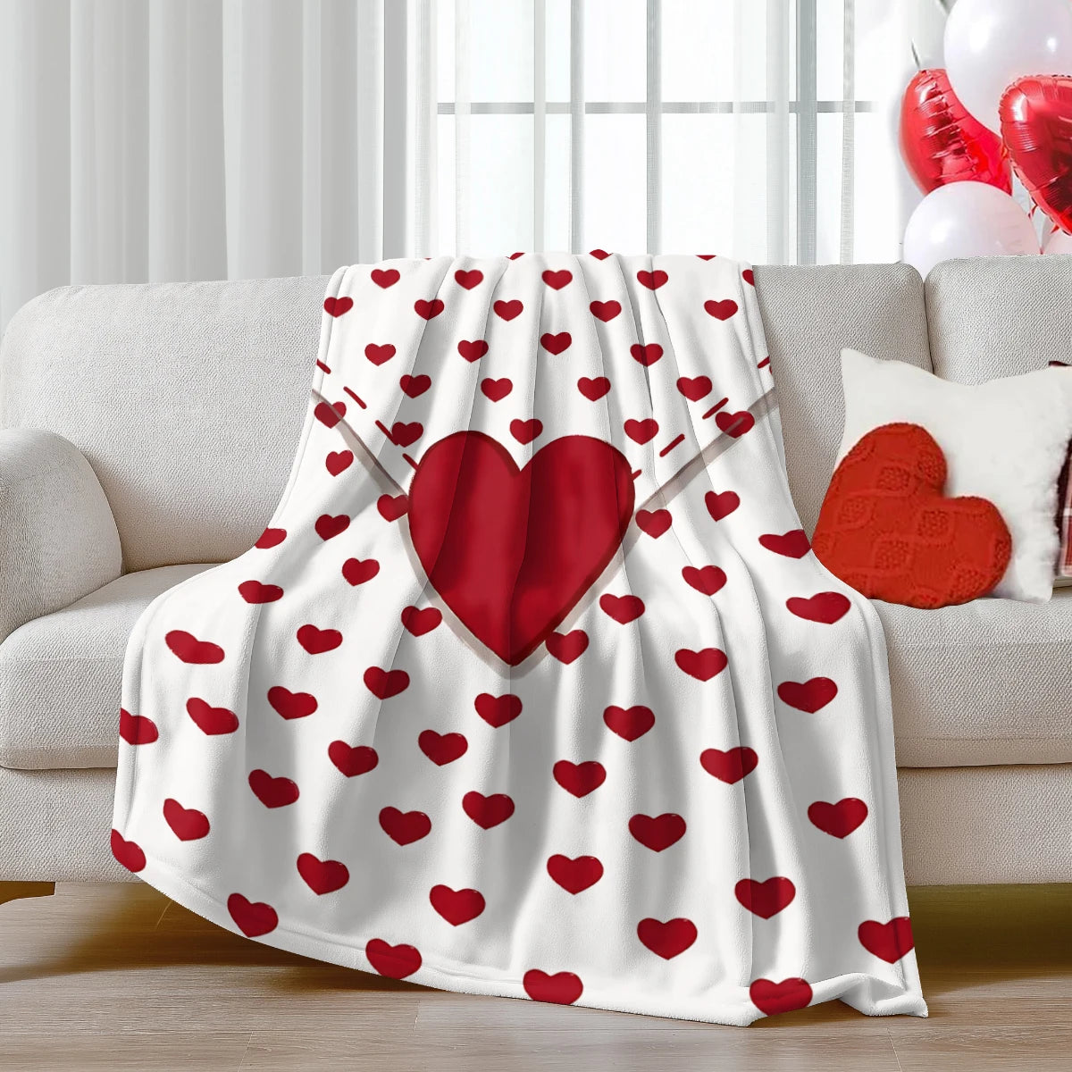 1pc  blanket, ultra soft and comfortable  heart-shaped rose