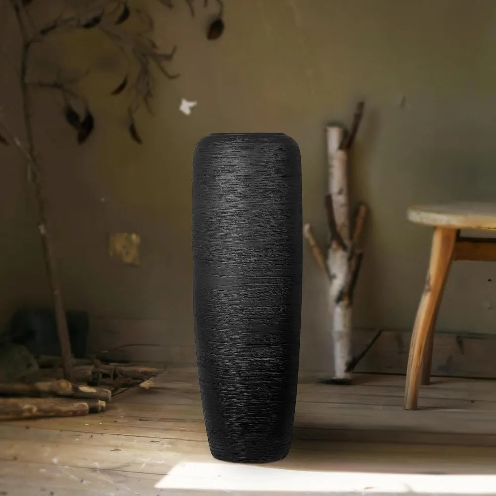 Vintage Tall Ceramic Farmhouse Vase, 23.6 Inch