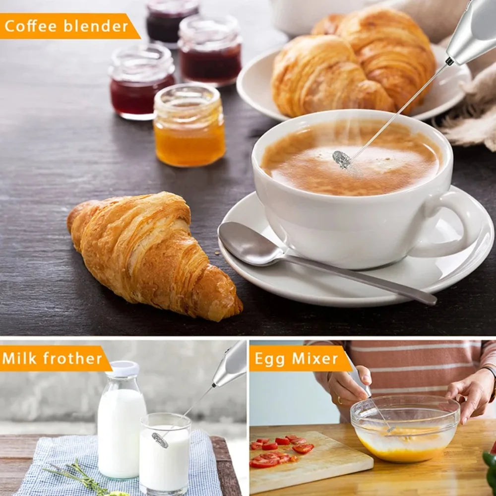Electric Milk Frother Coffee Maker Handheld Foam Mixer