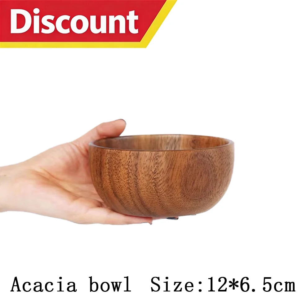 Natural Acacia Wooden Bowl Japanese Style Wood