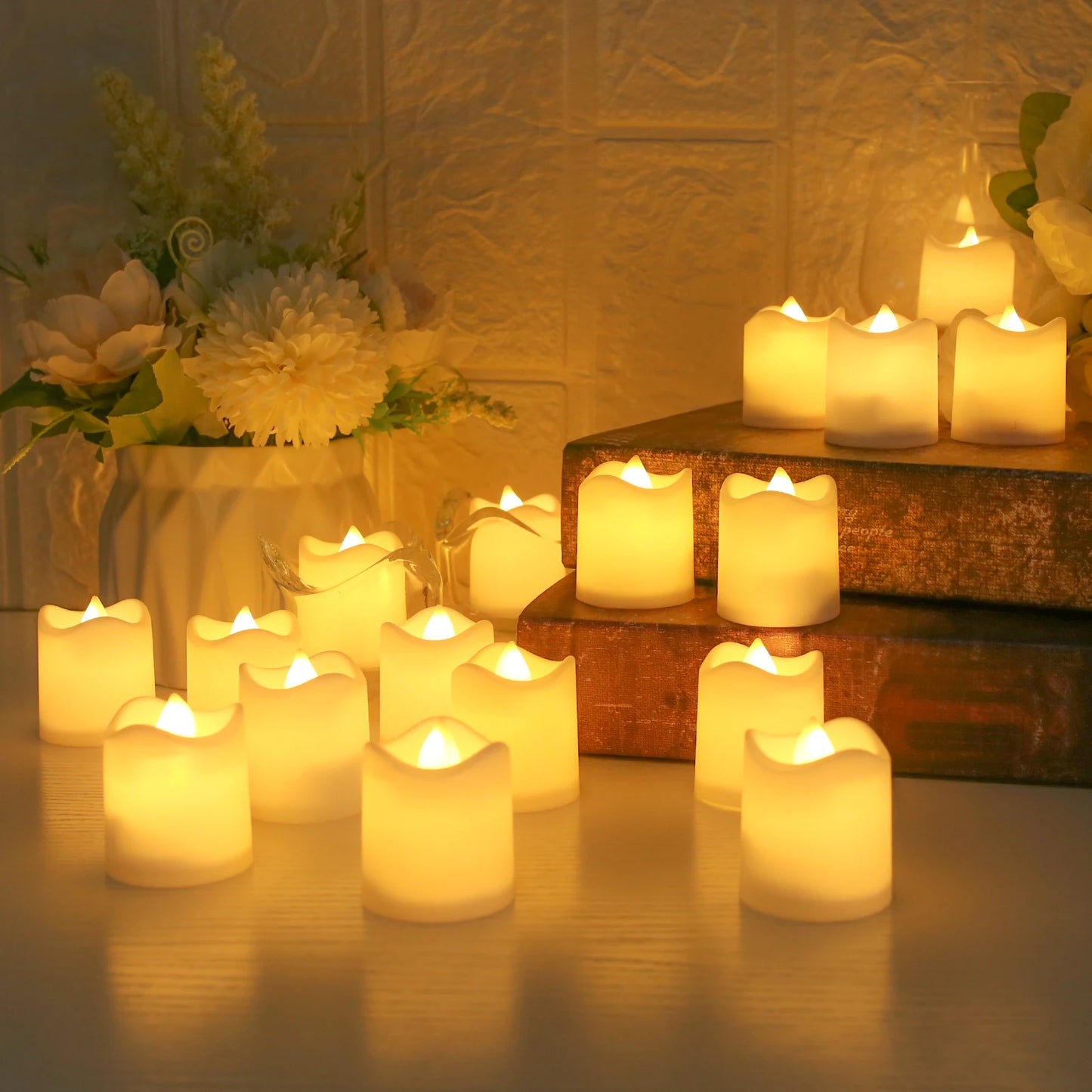Flameless LED Votive Candles Set 100+Hour Lasting Electric Candles