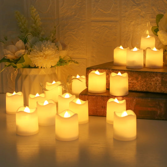Flameless LED Votive Candles Set 100+Hour Lasting Electric Candles