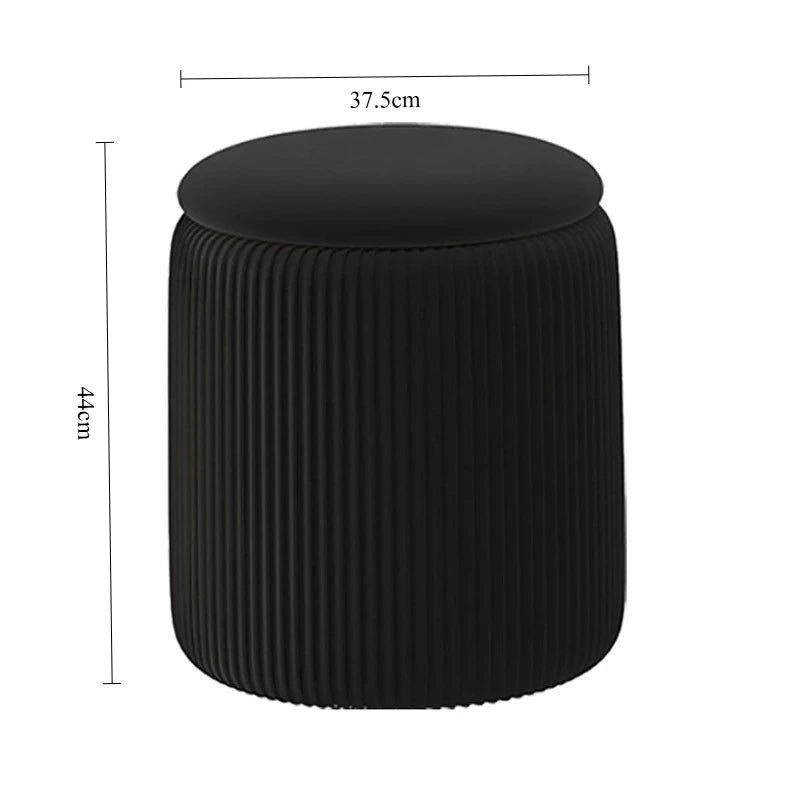 Round Ottoman  Pouf with Storage Space