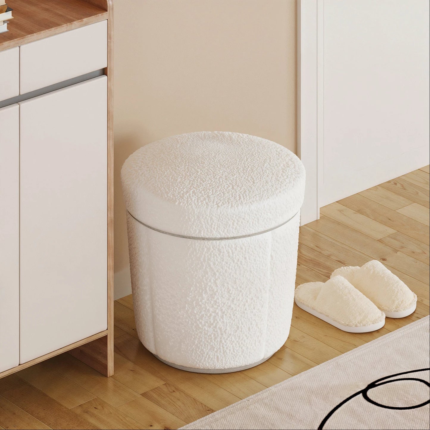 Cloud Cashmere Cake Storage Stools ＆Ottomans, Round 17.7"