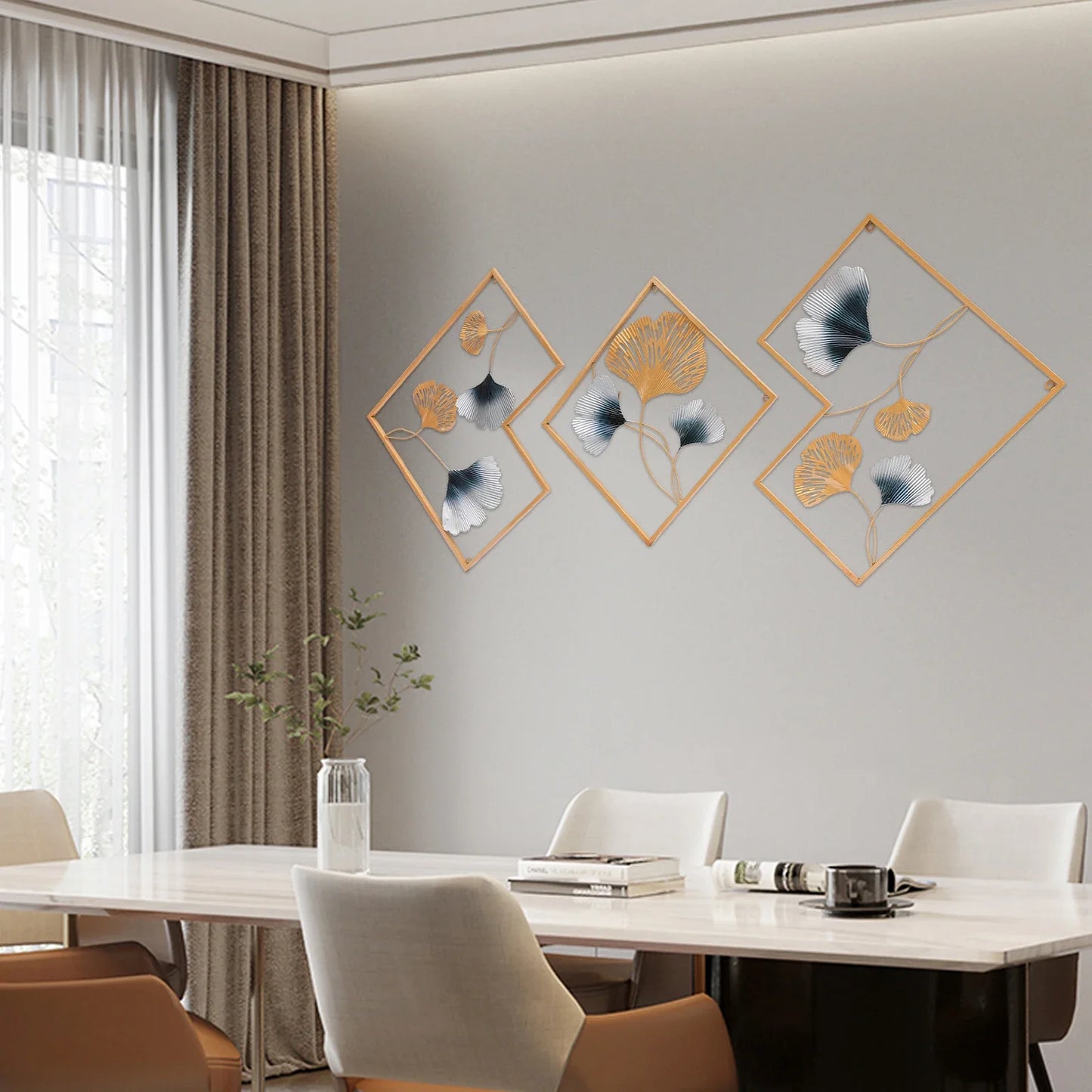 3D Wall Decoration 3 Pack Metal Wall Decoration Leaf
