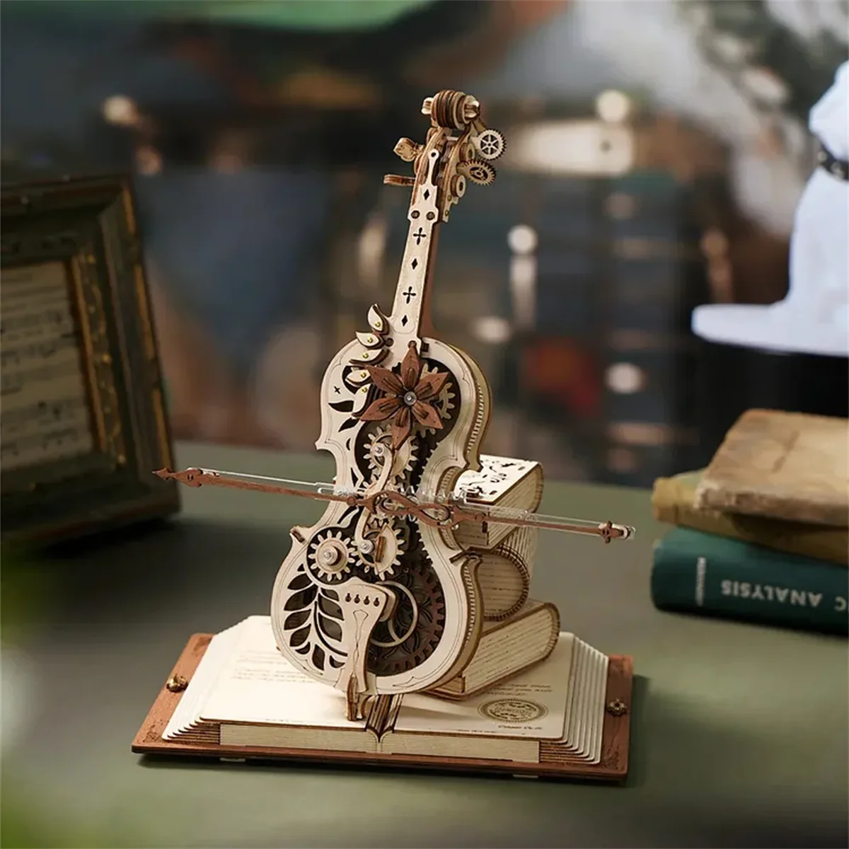 Mechanical Music Box 3D Wooden Puzzle for Kids Christmas Gifts