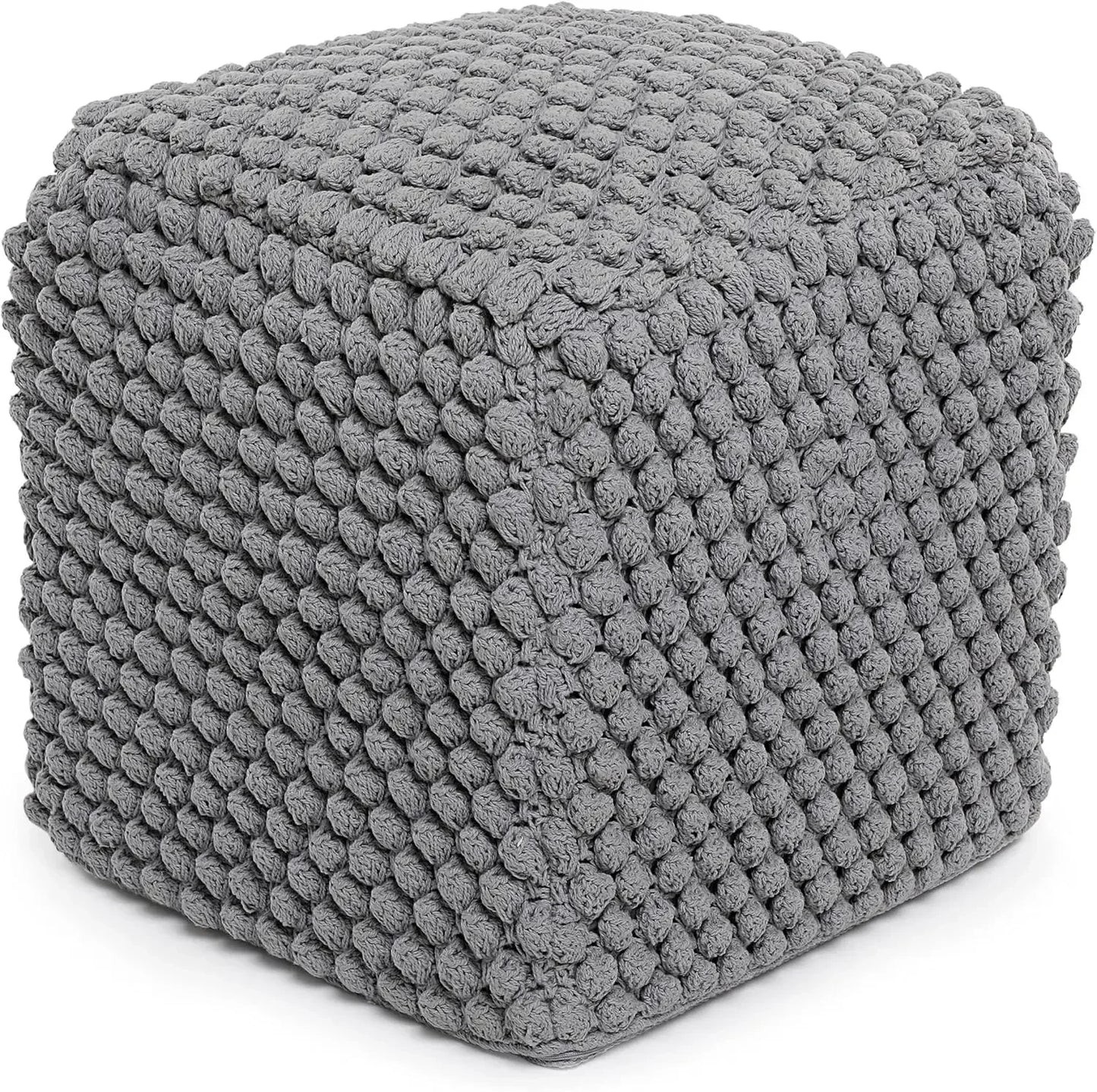 Buds Pouf Ottoman Cotton Braided Foot Stool