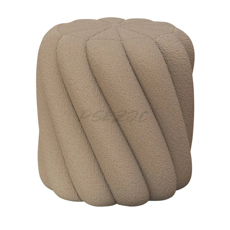 Lamb Wool Makeup Stool Chair Circular Specific Stool