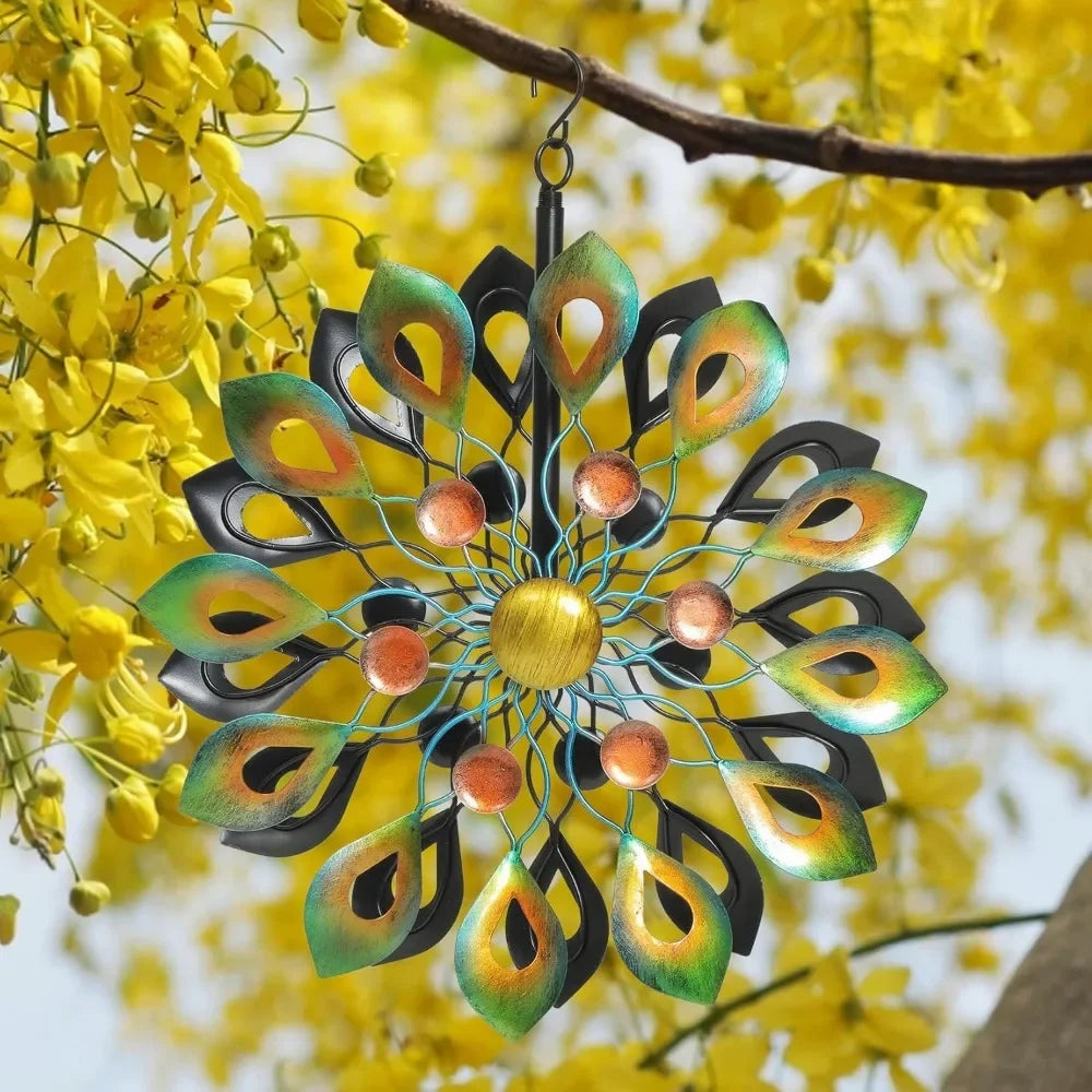 78 Inch Big Kinetic Wind Spinners with Garden Stake, Metal