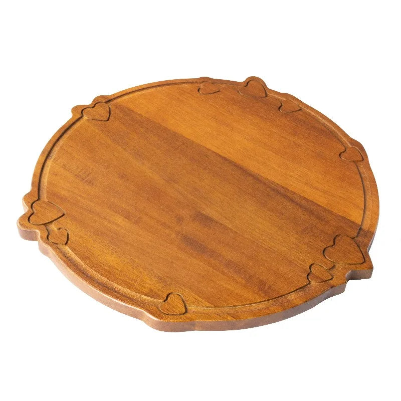 Round Wooden Charcuterie Board, Serving, 13.32 x 13.97 x 0.59 in