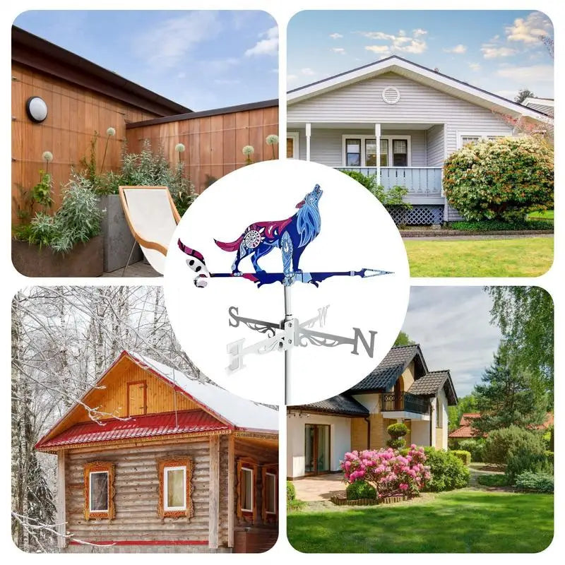 Rooster wolf Cottage Weathervane - Wind Direction Indicator