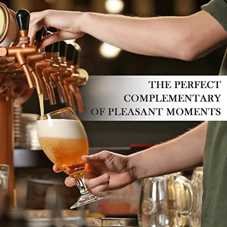 Premium Beer Glasses, Set of 6, 13 1/2 oz 100% Lead-Free