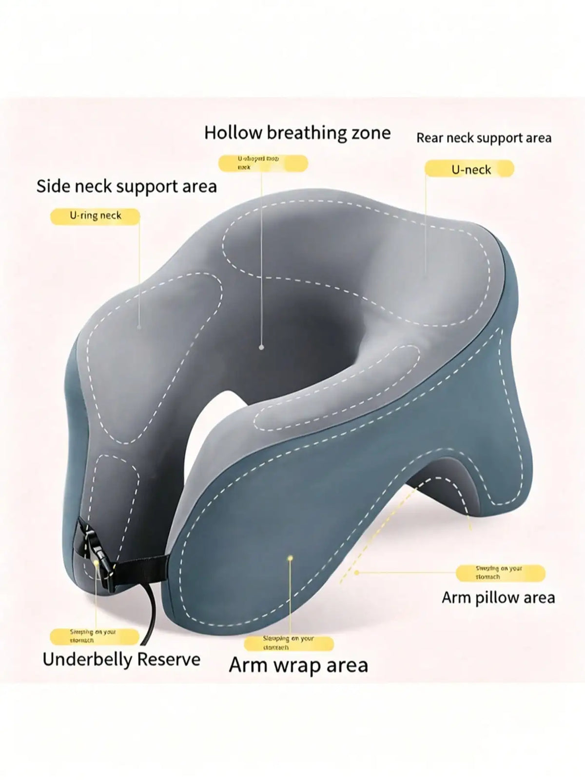 360° Head Support Memory Foam 2-In-1 Neck Pillow