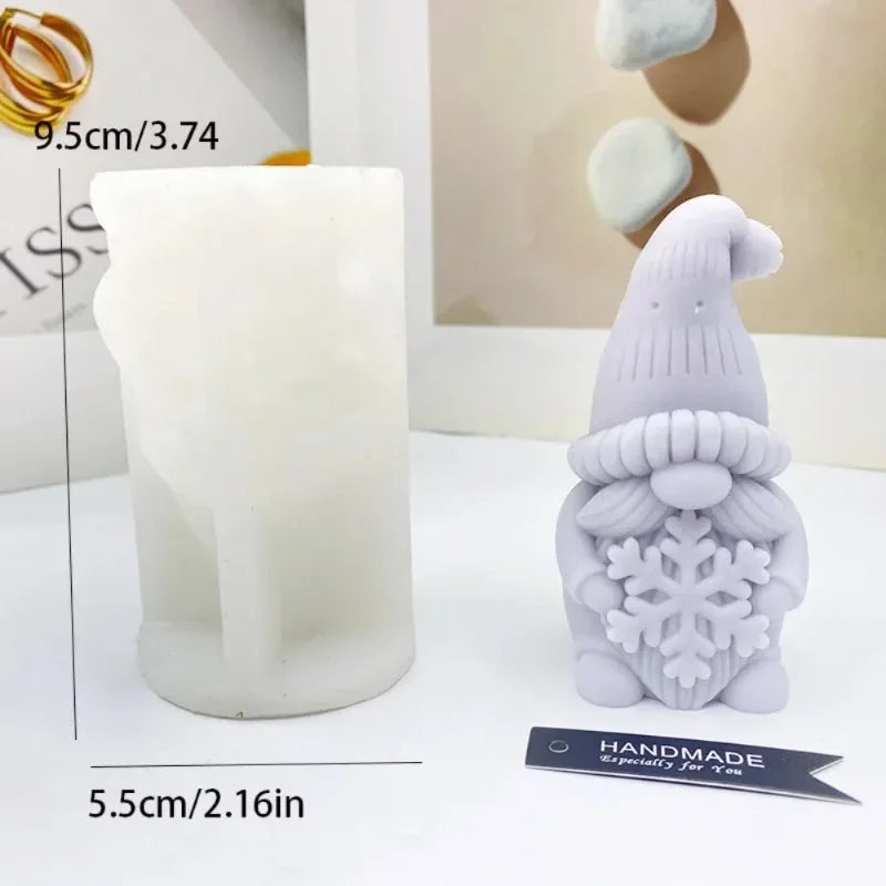 Dwarf Christmas Tree Candle Silicone Mold 3D Santa