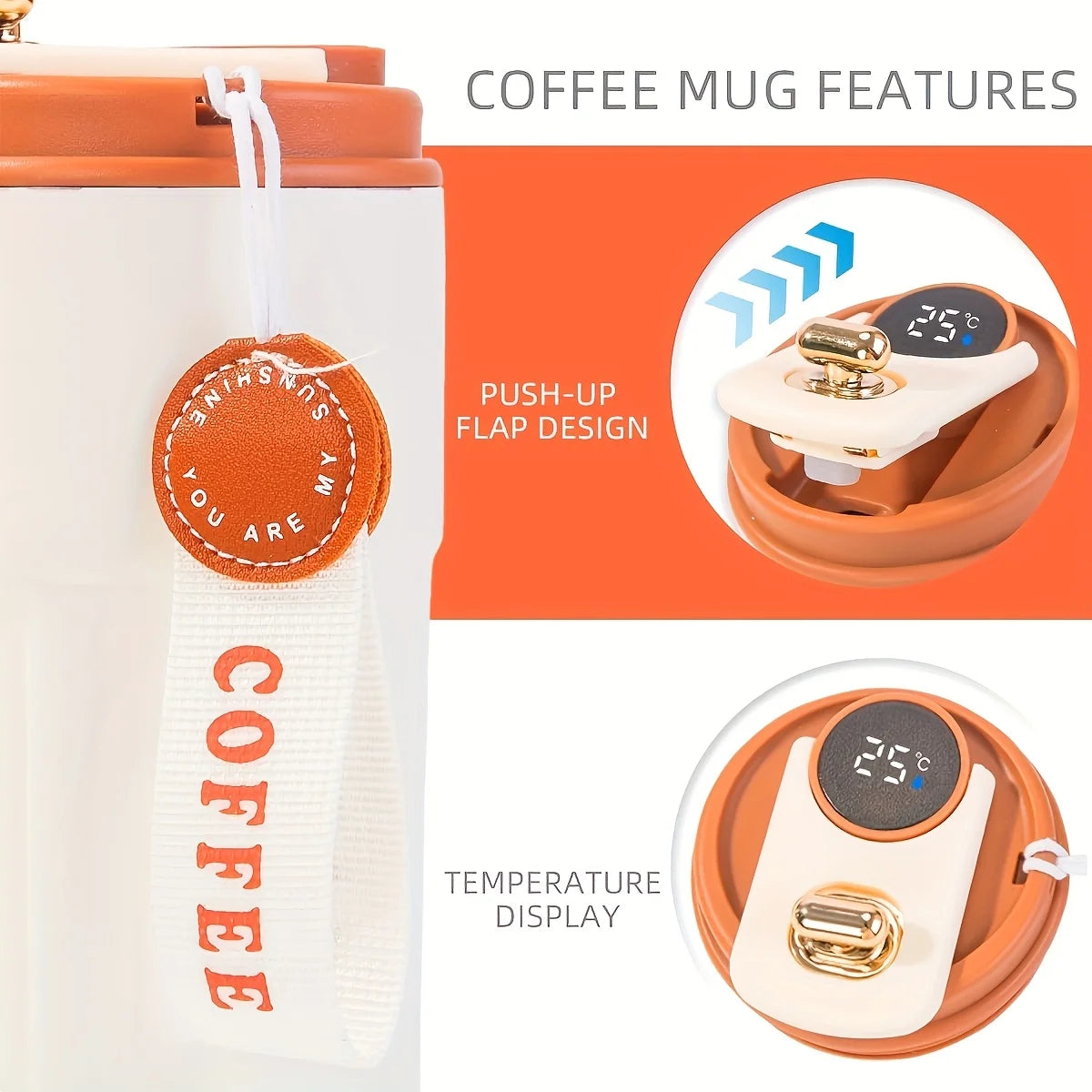 450ML Stainless Steel Thermo Water Bottle LED