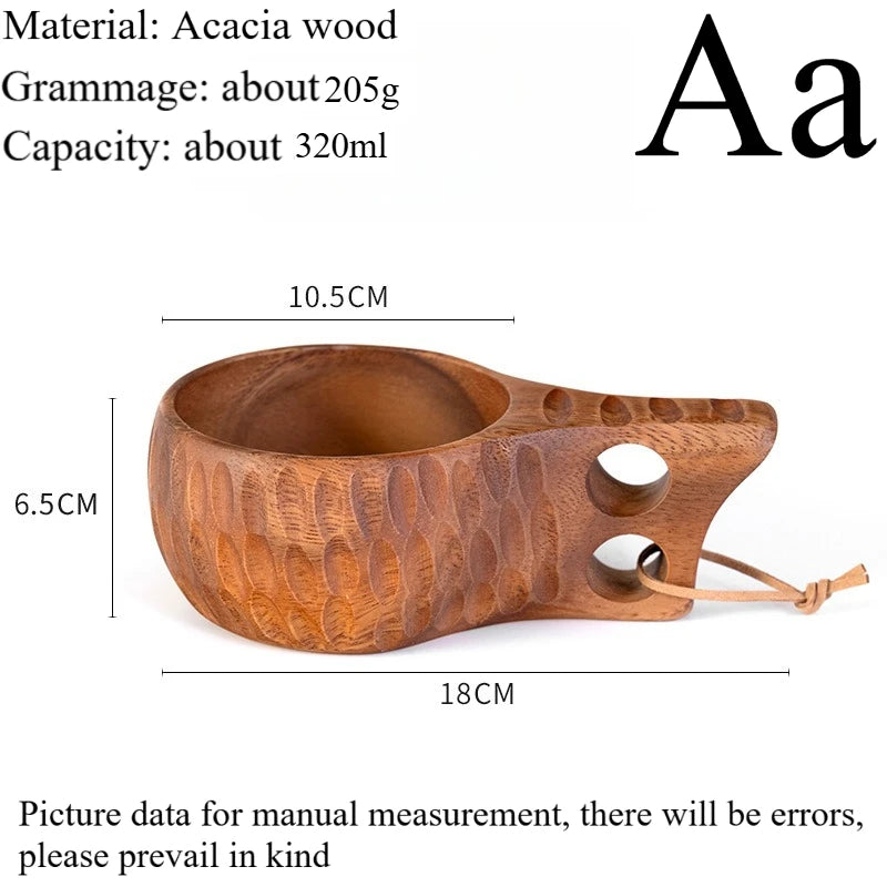 New200ml Outdoor Wood Cup Mug Coffee Milk Acacia-Wood