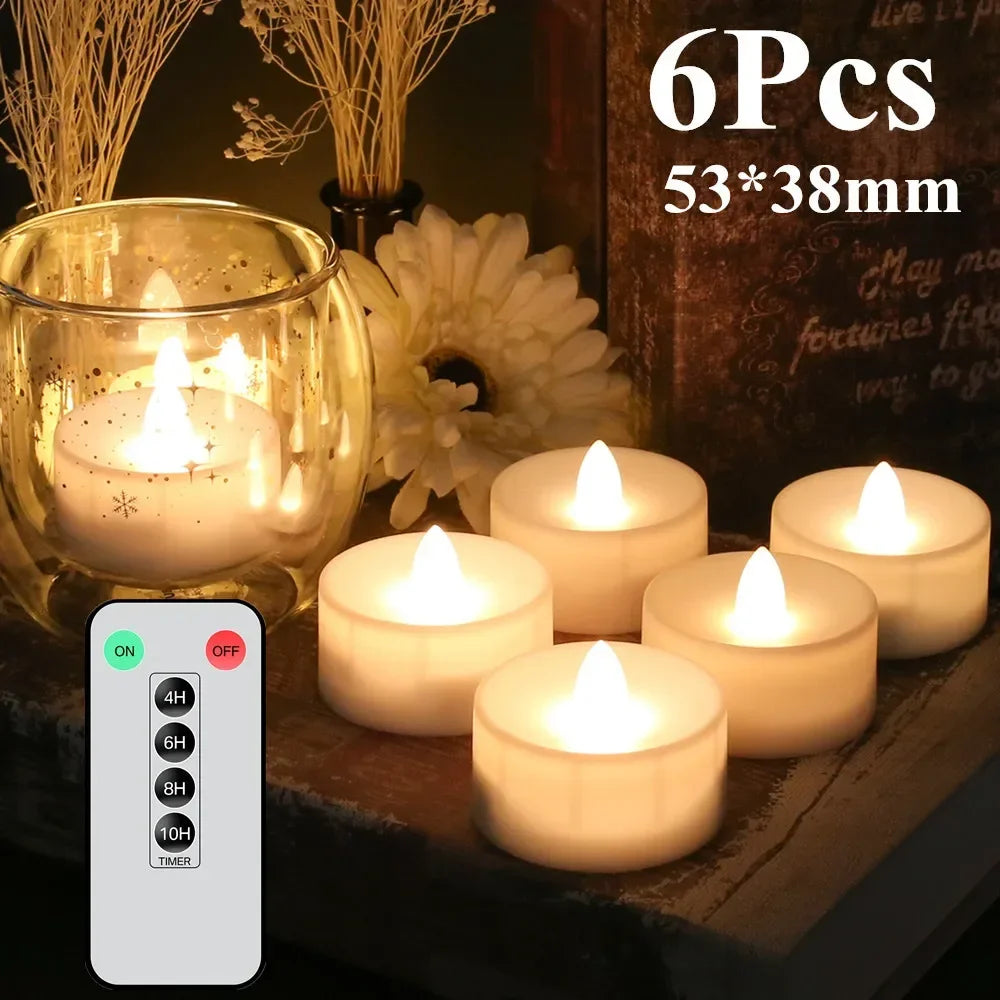 6/24Pcs Flameless LED Candles Tea Light - Battery Powered