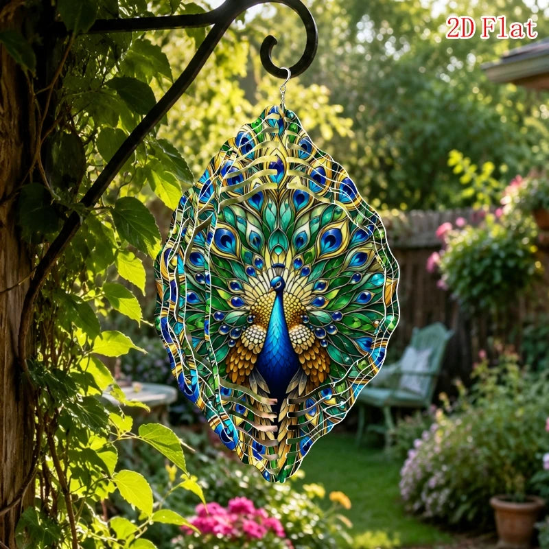 Wind Spinner 360 Degree Rotating Kaleidoscope Metal Wind Chime