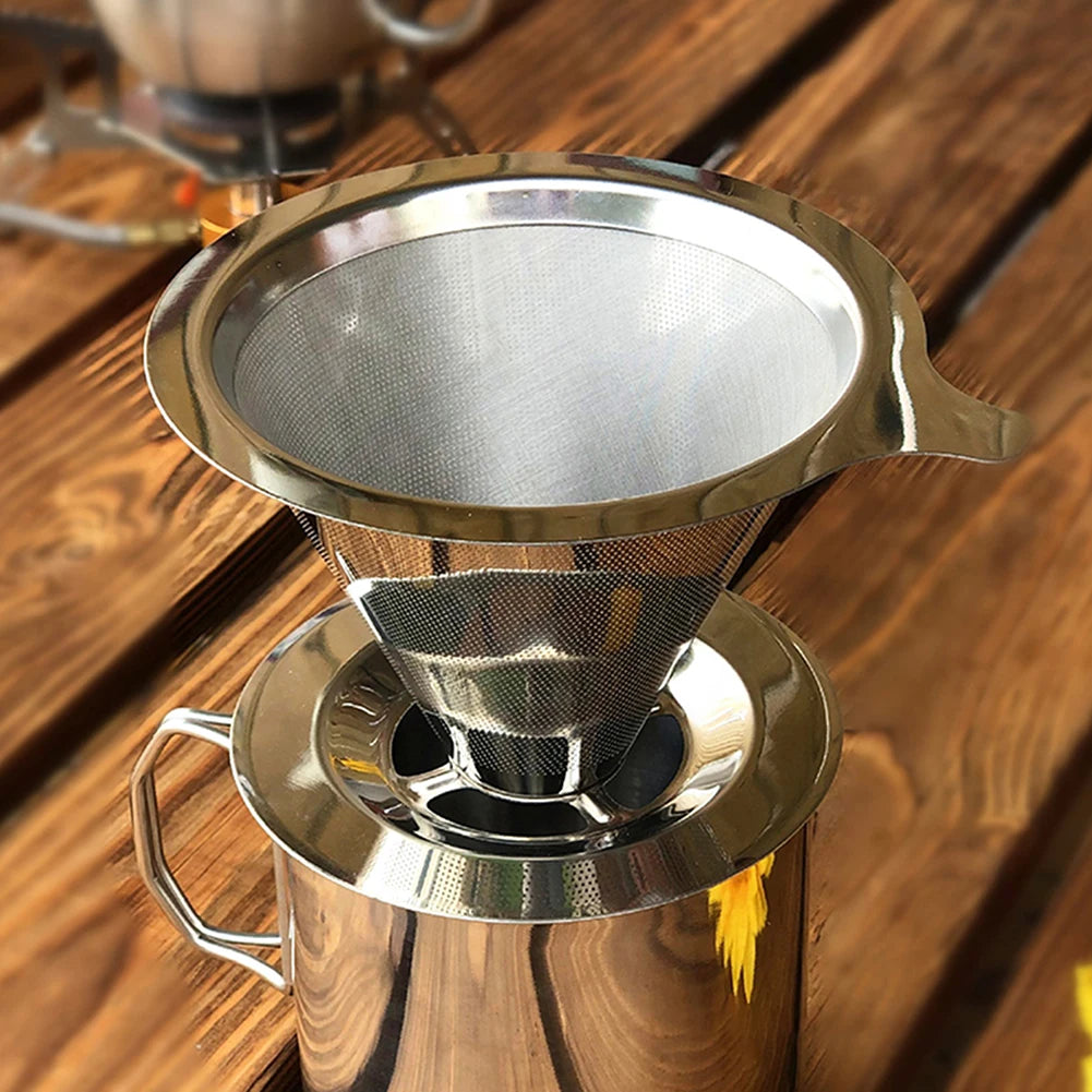 Cone Coffee Filter Screen 304 Stainless Steel Double-layer