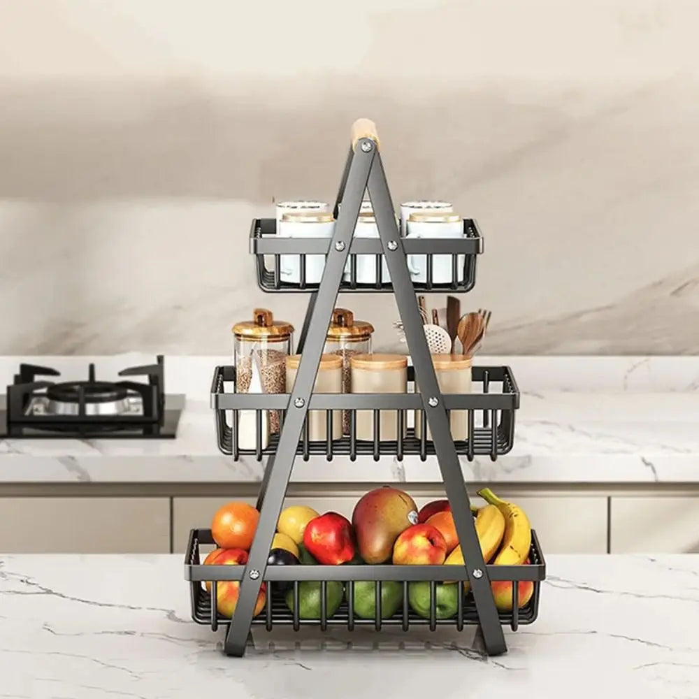 2-Tier Design Fruit Basket 3-Tiers Design Kitchen Organizer