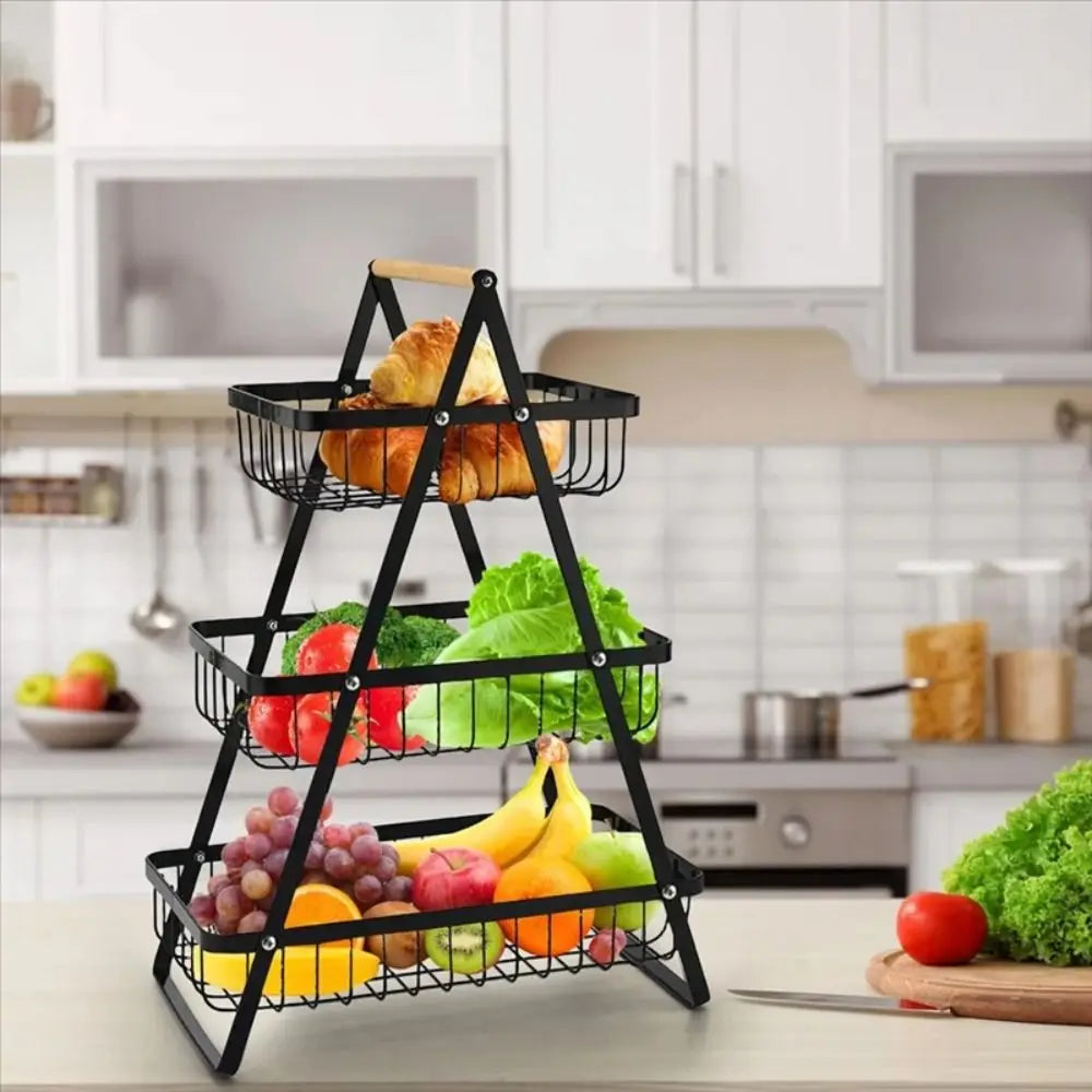 2-Tier Design Fruit Basket 3-Tiers Design Kitchen Organizer