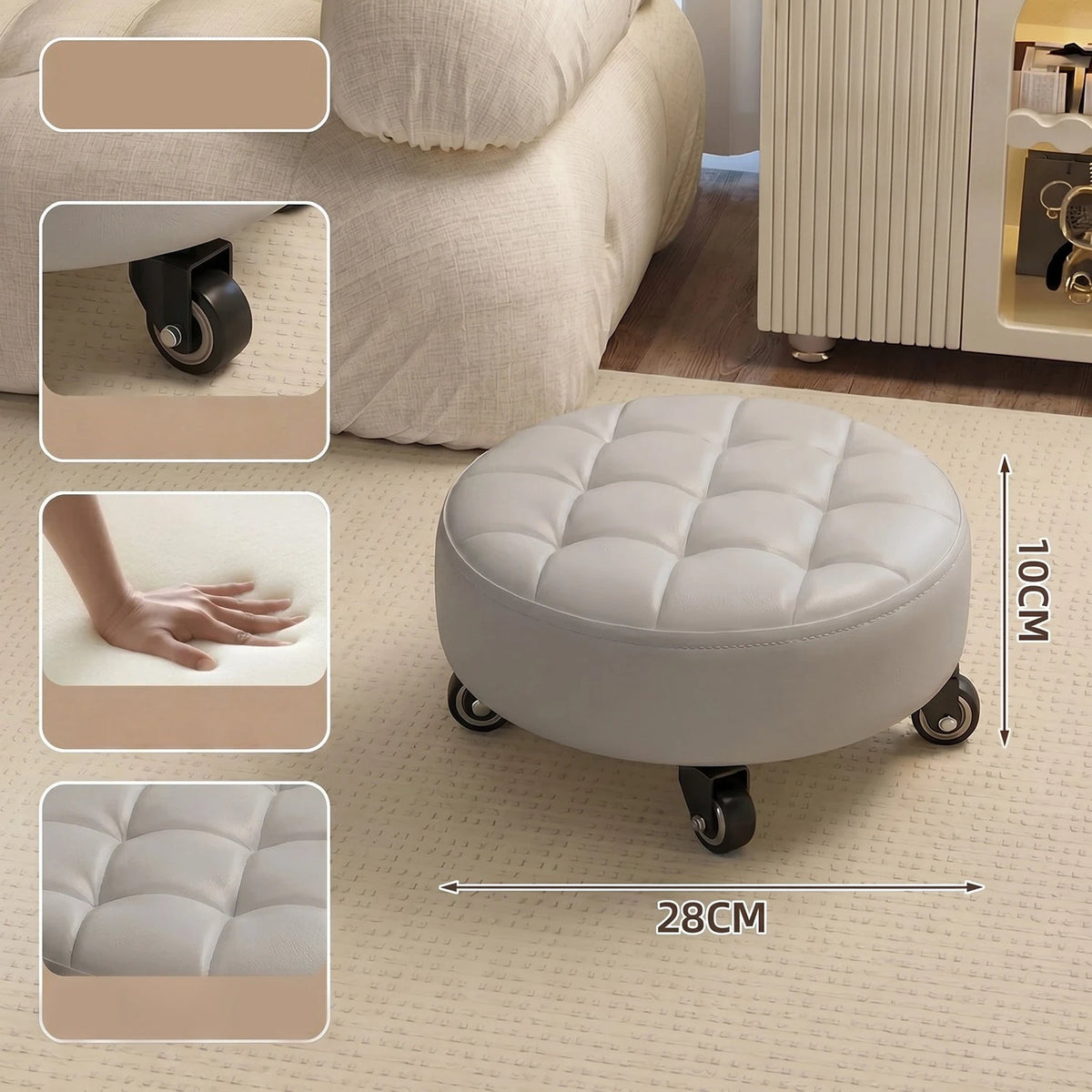 Household Wheeled Low Stools Chairs Wheeled Seam
