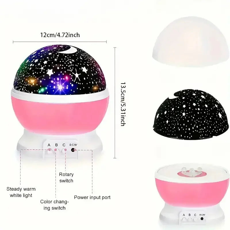 USB starry night light projector  -360 ° rotatable, 9 color