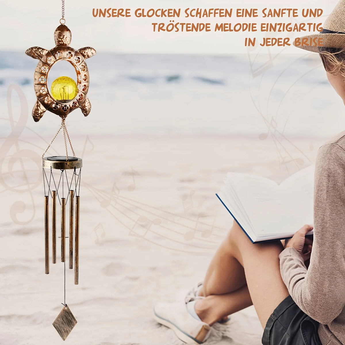 Solar Wind Chime Lamps, Turtles, Solar Lamps