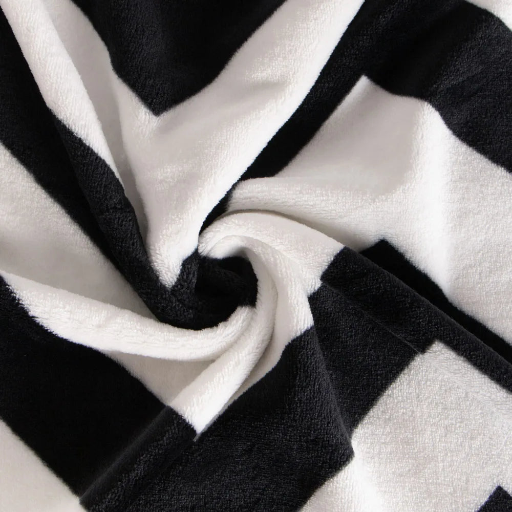 Flannel Throw Blanket, Black and White Pattern