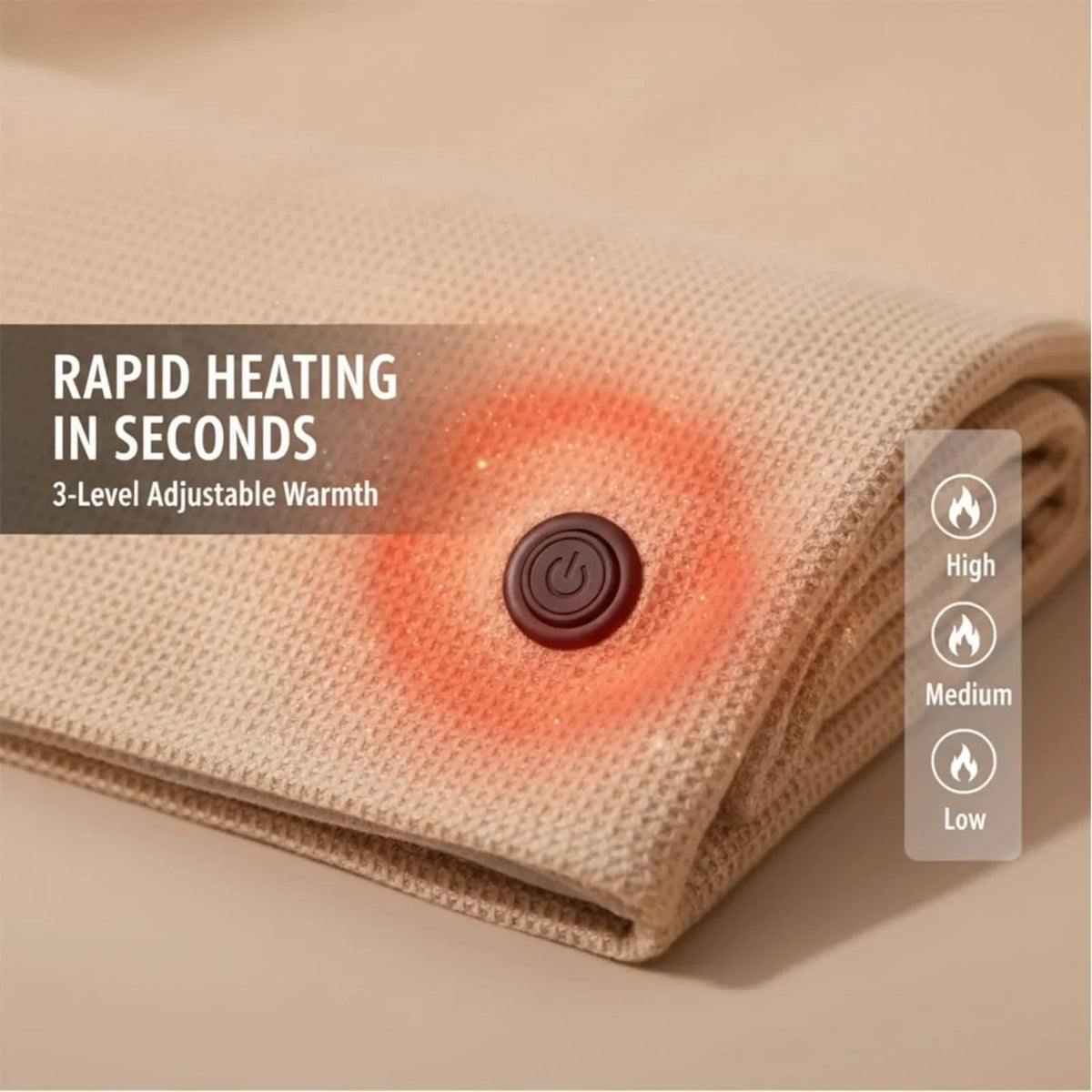 Wearable Electric Heated Shawl 3 Gears Zipper USB