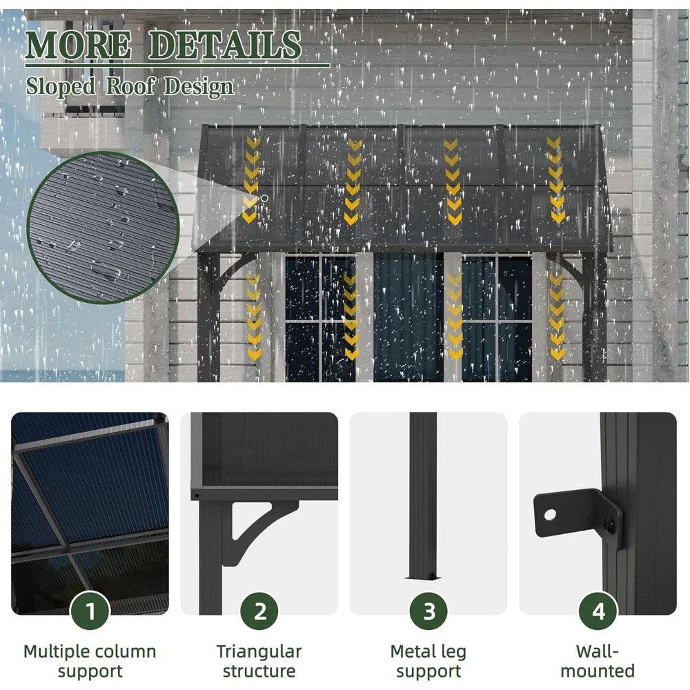 "Large Patio Gazebo with Wall-Mounted Pergola,