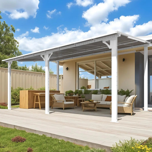 16' X 10' Gazebo White Outdoor Pergola for Patio