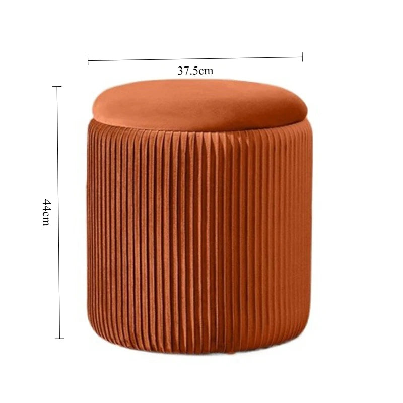 Round Ottoman  Pouf with Storage Space