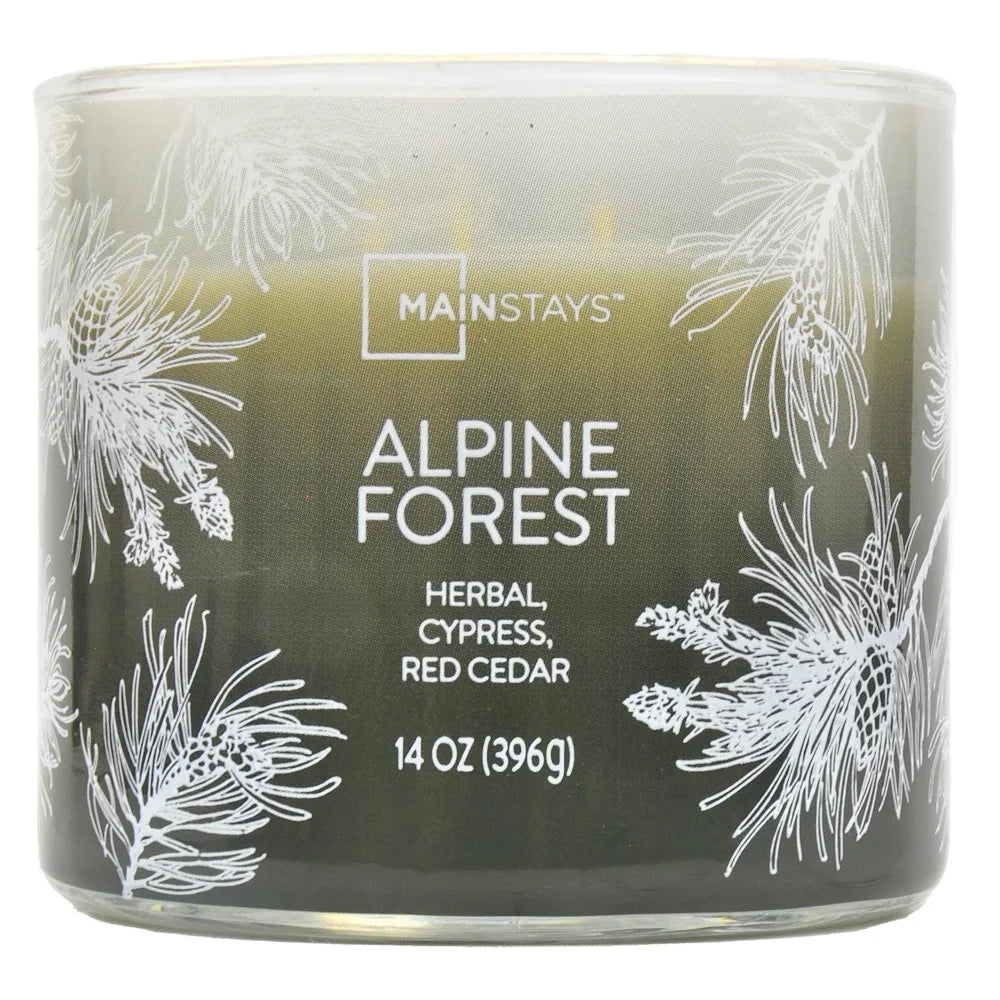 14 oz Ombre Wrapped Scented Candle 3 Wick-Alpine Forest Fragrance