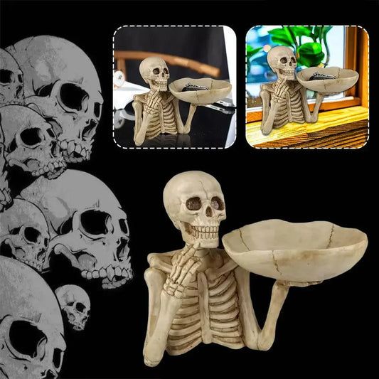 Resin Skull Storage Tray Ornament Skeleton