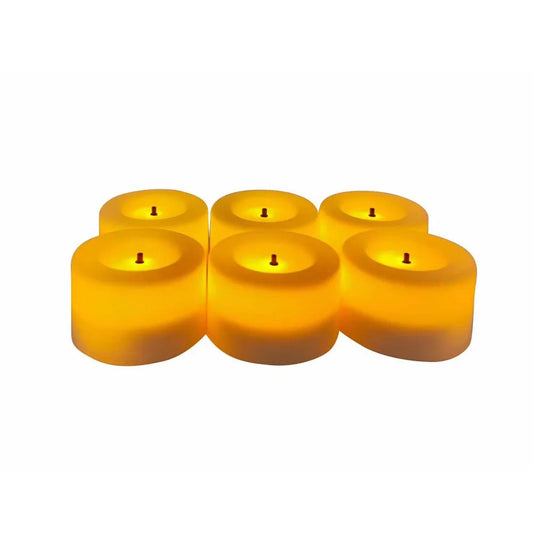 Unscented Flameless Battery Operated LED Tealight Candles Set of 6