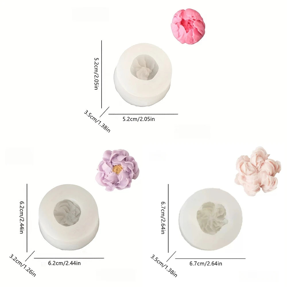 1 Piece 3D Elegant Rose Silicone Mold - Reusable Flexible Mold for Candles, Resin Art, Handmade Soap and Clay Making