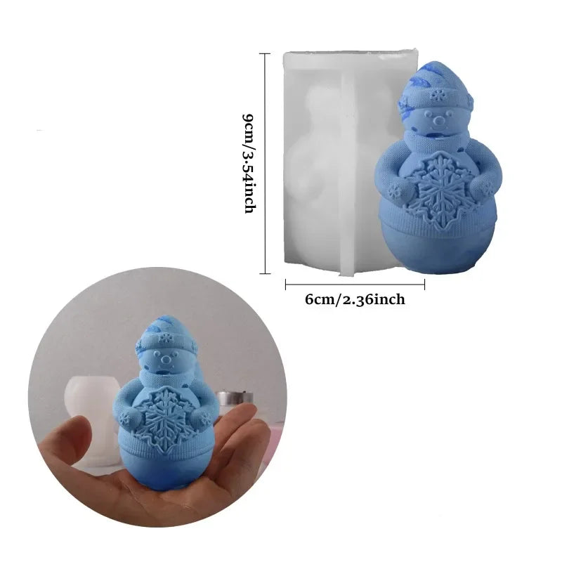 Dwarf Christmas Tree Candle Silicone Mold 3D Santa